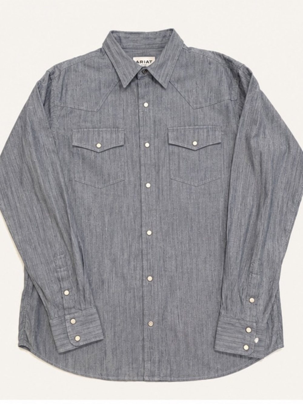 Ariat Jurlington Retro Fit Western Snap Shirt Men’s Large Gray